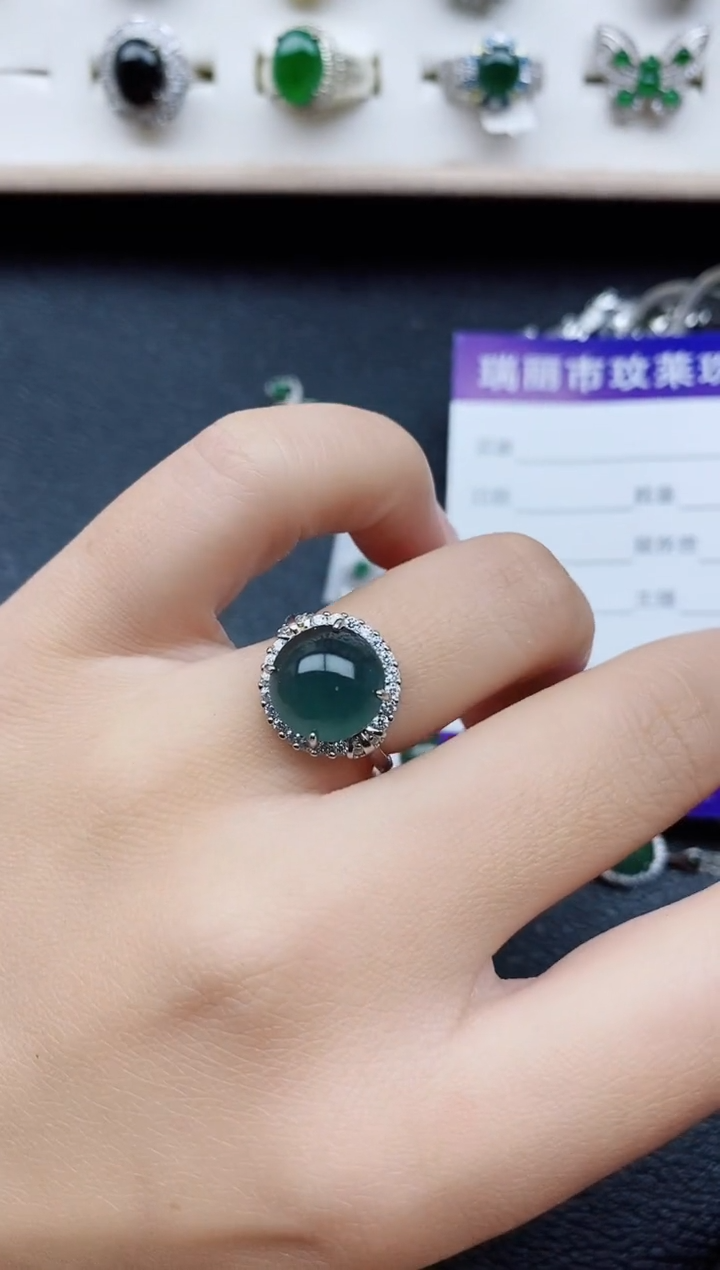 【闪购商品】翡翠戒指银S925镶嵌11111