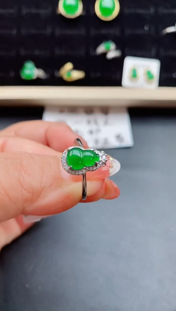 【闪购商品】翡翠戒指银S925镶嵌50800