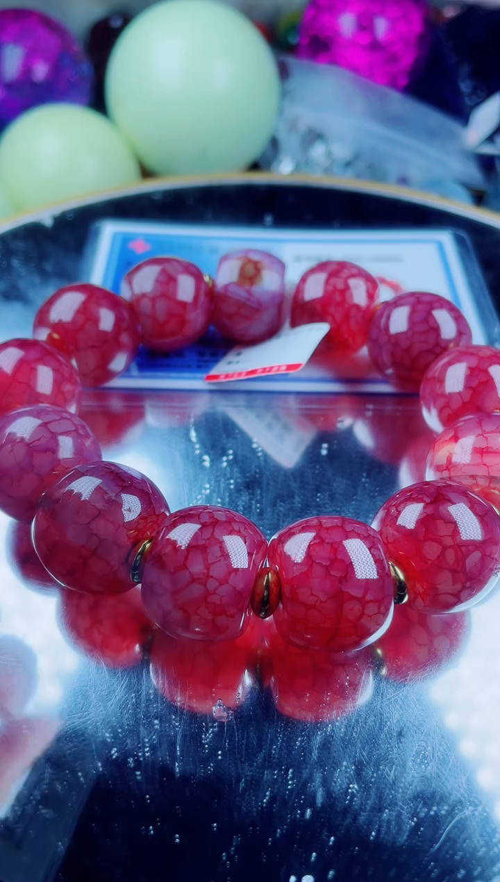 玛瑙/玉髓手串未镶嵌血龙玉手串卡20