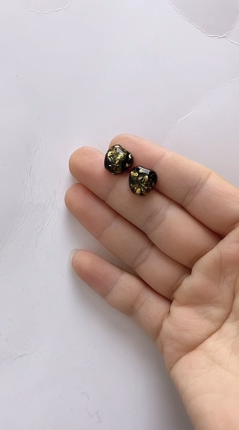 【闪购商品】琥珀裸石银S925镶嵌琥珀耳钉