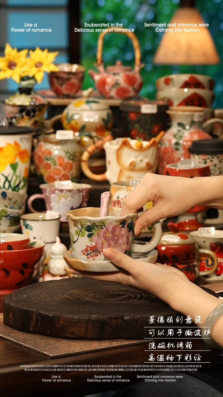 陶瓷景德镇高温釉下彩手工手绘款式@A0265@