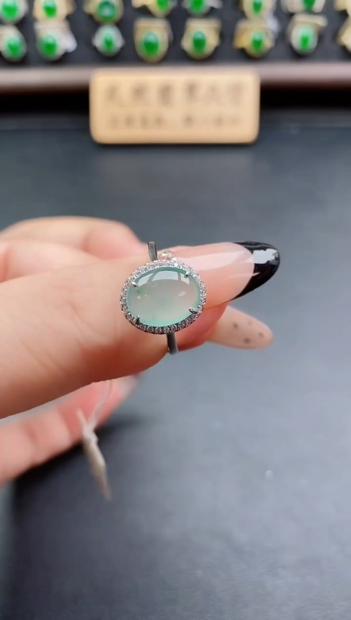 银S925镶嵌戒指翡翠1