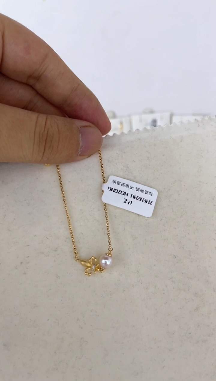 海水珍珠银S925镶嵌手绳手链6-7