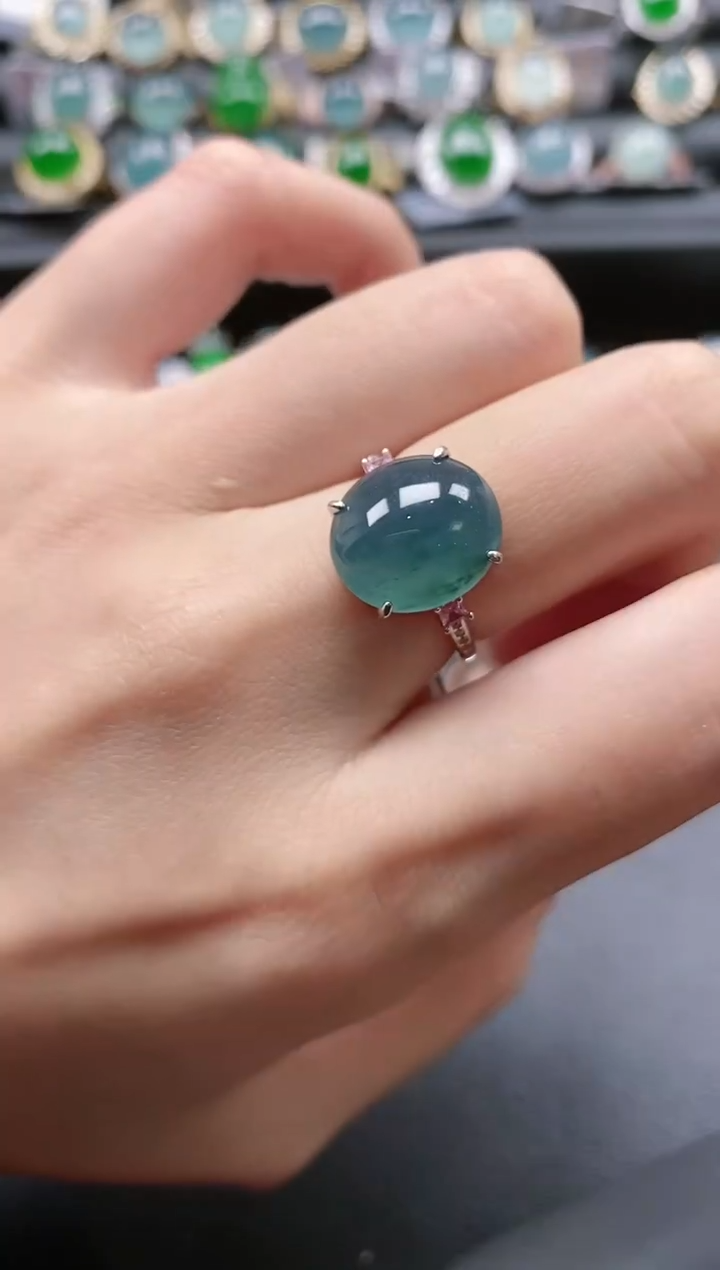 【闪购商品】翡翠戒指银S925镶嵌51511