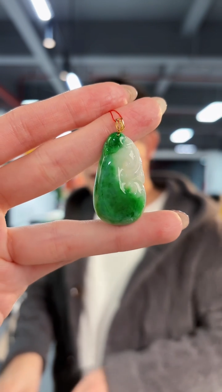 【闪购商品】翡翠颈饰18K金镶嵌缅料A货/支持复检/一件