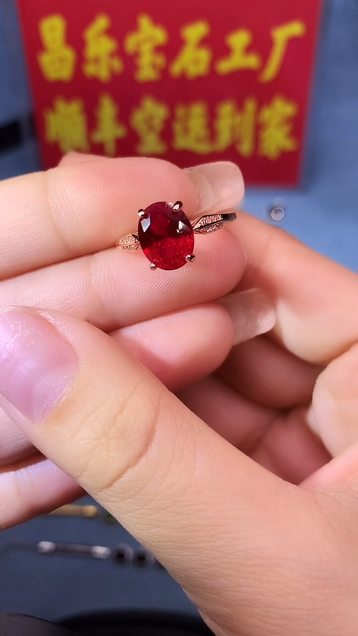 【闪购商品】红宝石戒指银S925镶嵌111111