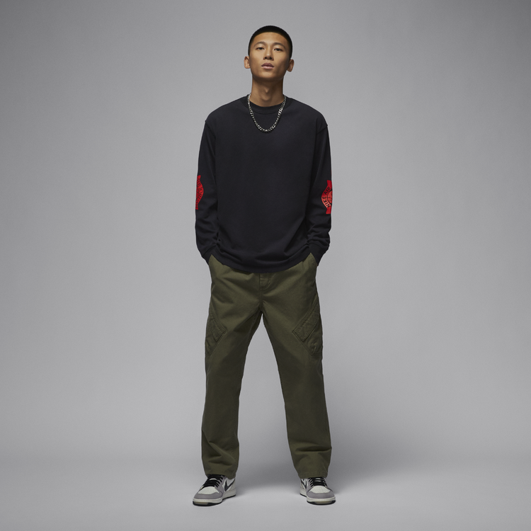 Nike/耐克官方正品 Air Jordan男女款黑色长袖T恤百搭IB3135-010