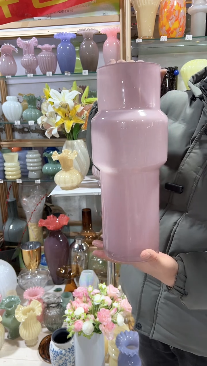 【闪购商品】无铅玻璃粉色高瓶