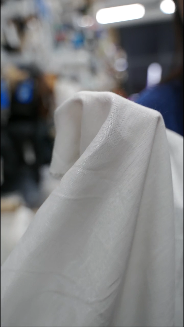 亚麻1.5纯白色羊亚麻+金属丝面料布料 幅宽110CM 意大利进口