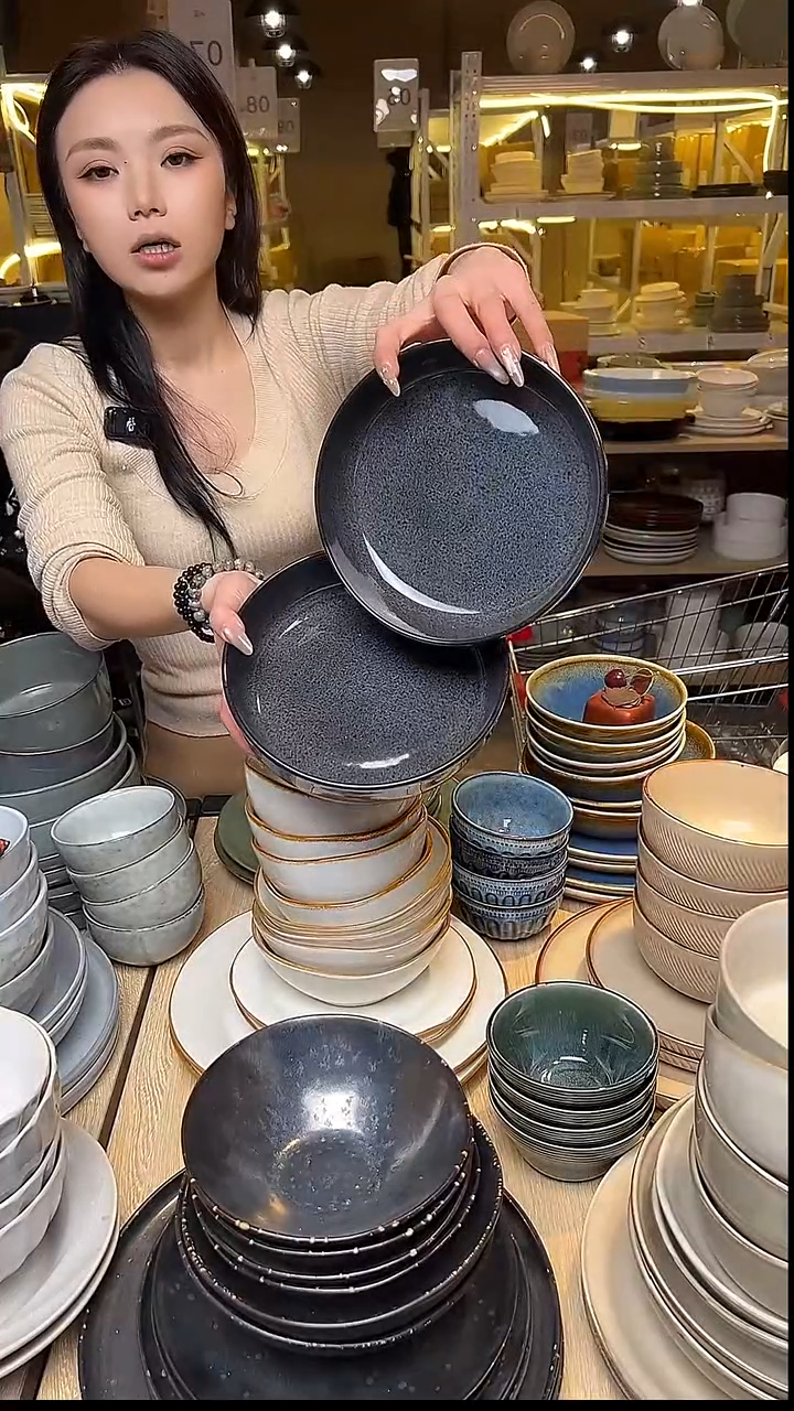 瓷240外贸尾货窑变釉下彩默外微瑕