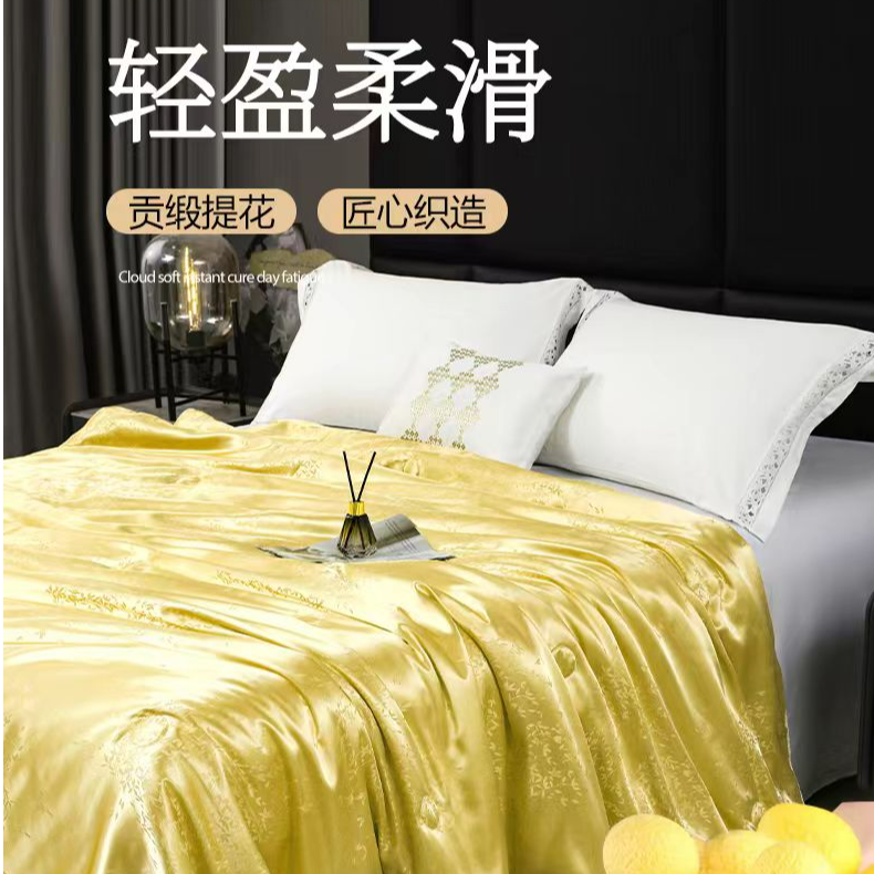 【30天试睡】轻奢贡缎提花夏凉被200*230cm双人床用夏被QT105