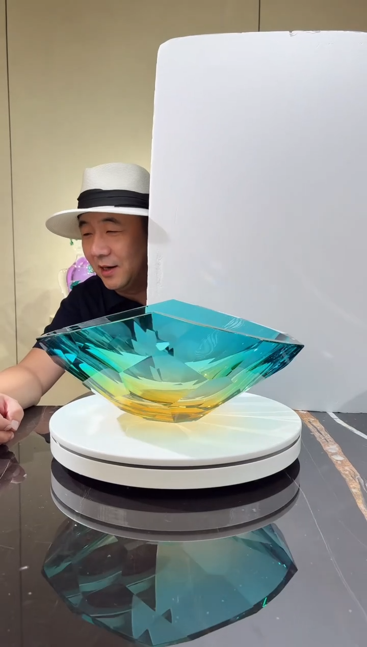 摆件璨石美学【魅影】蓝金色轻奢中式美式意式极简餐桌玄关艺术果盘