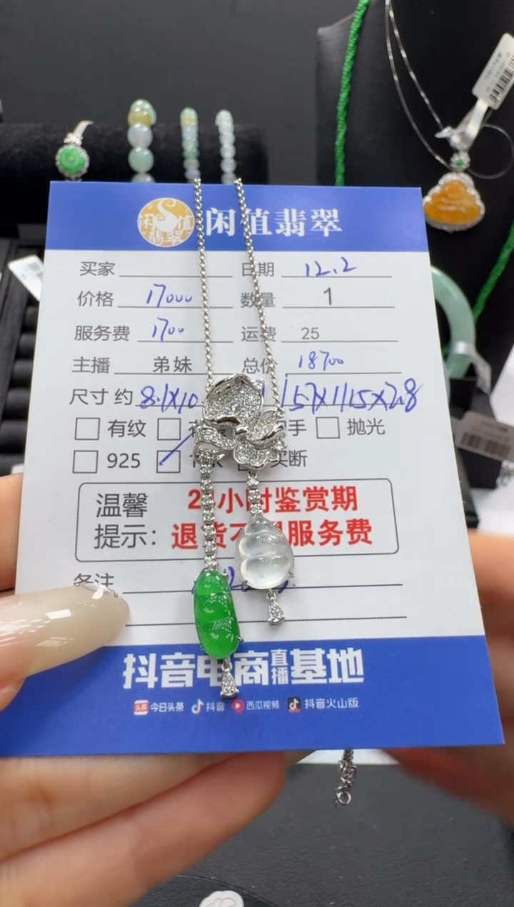 项链18K金镶嵌翡翠翡翠项链