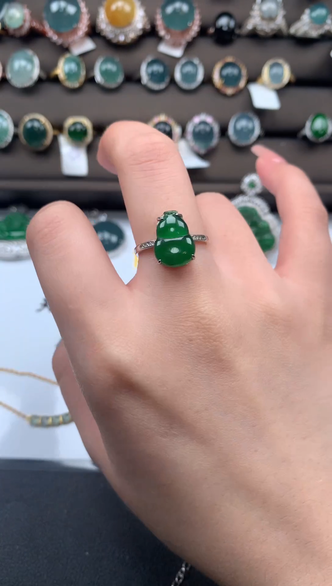 【闪购商品】翡翠戒指银S925镶嵌542111