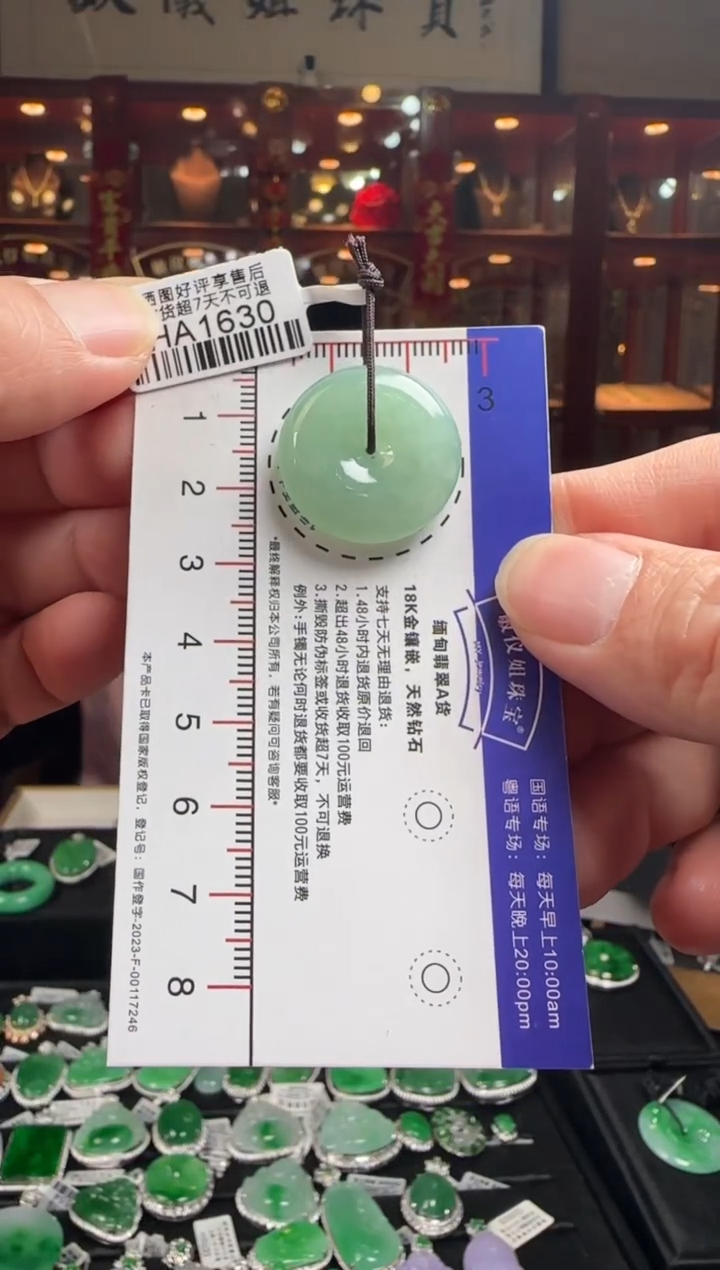 【闪购商品】翡翠颈饰未镶嵌HA1630 平安扣