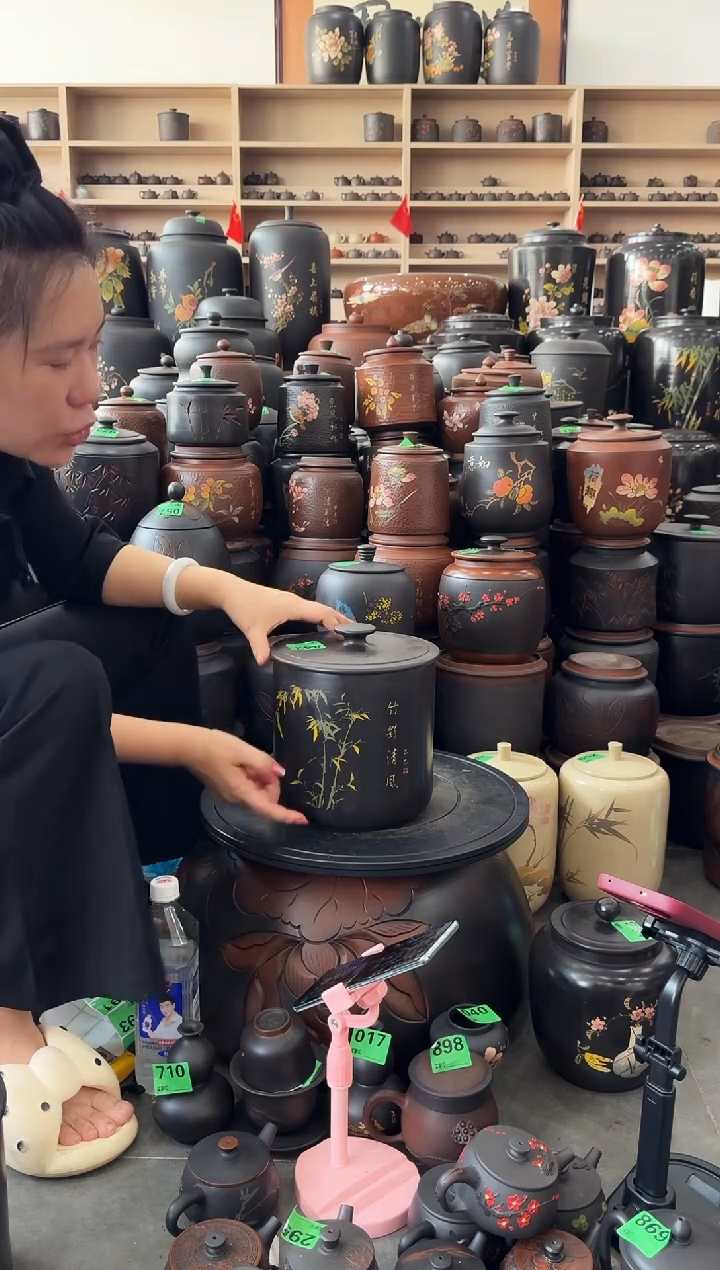 罐瑕疵茶叶罐  彩填 443 小八饼 