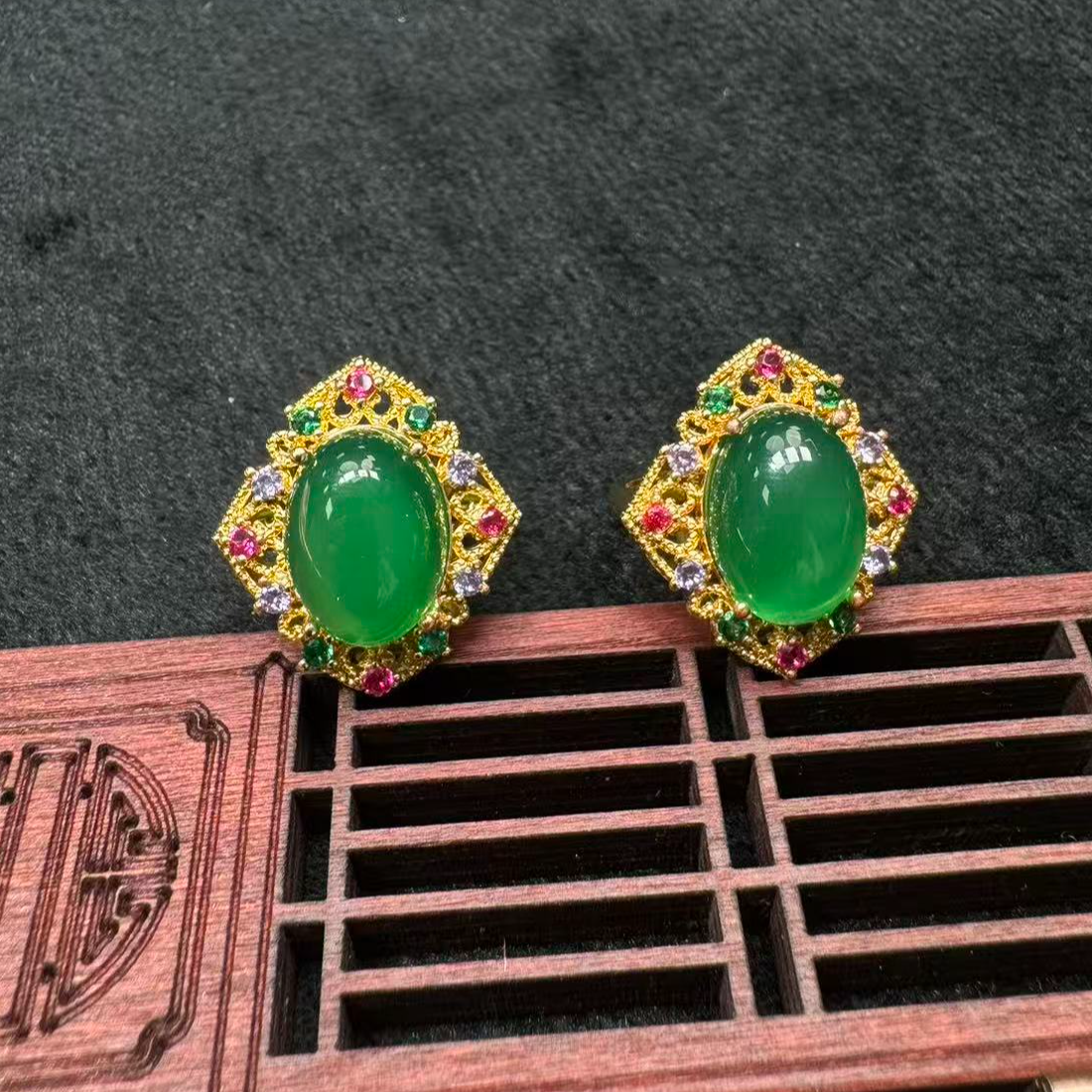 【刘少文】星辰耀阳绿玛瑙戒指-MT-G114-多样性只发一件