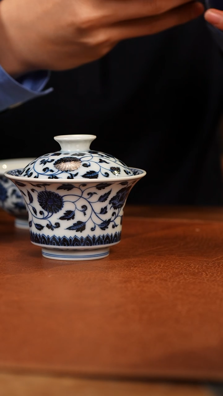 【闪购商品】杯和然珍味马蹄缠枝莲盖碗