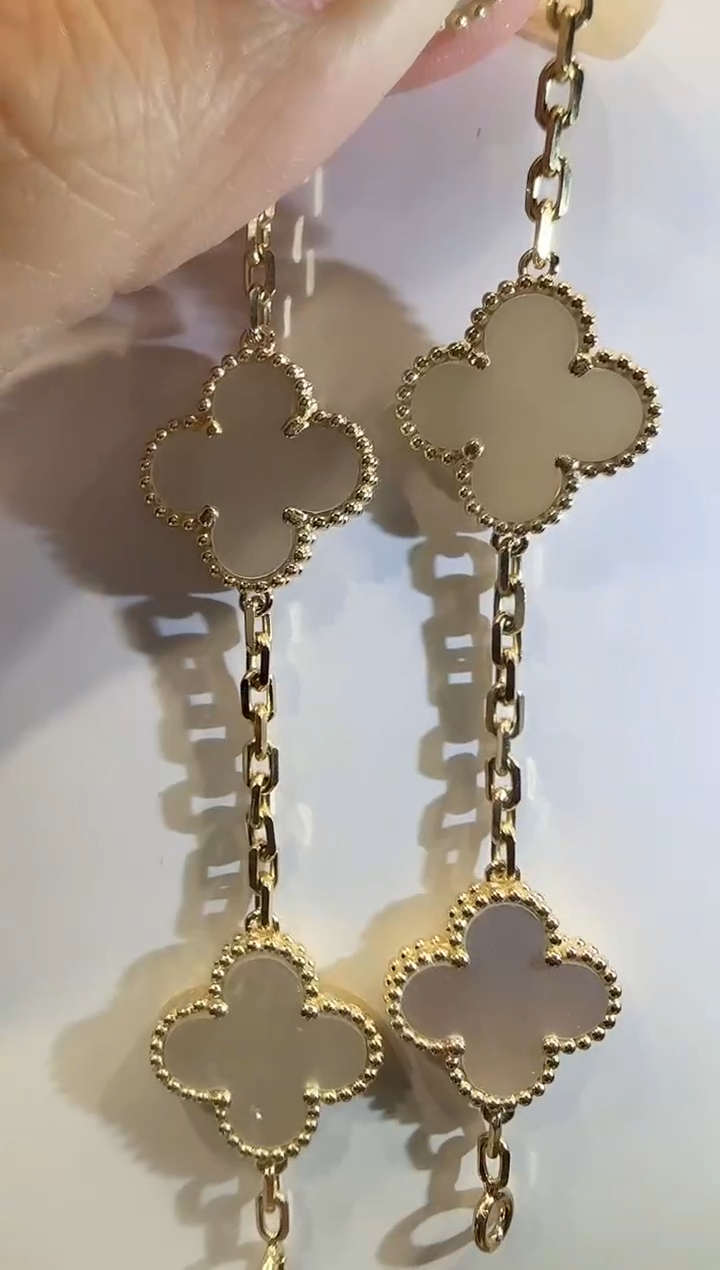 【闪购商品】贝壳（贝母）手链18K金镶嵌白色五花手链