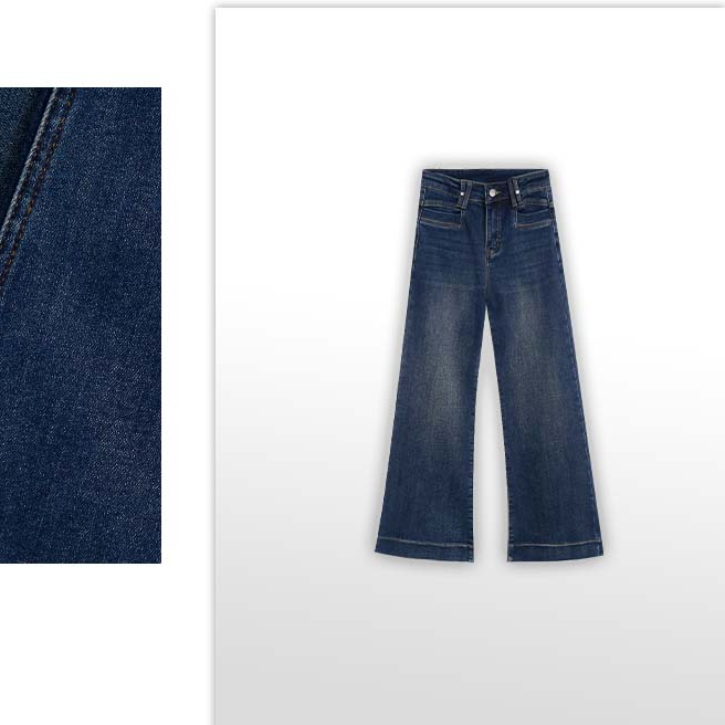 牛仔蓝色裤女直筒时尚复古K144