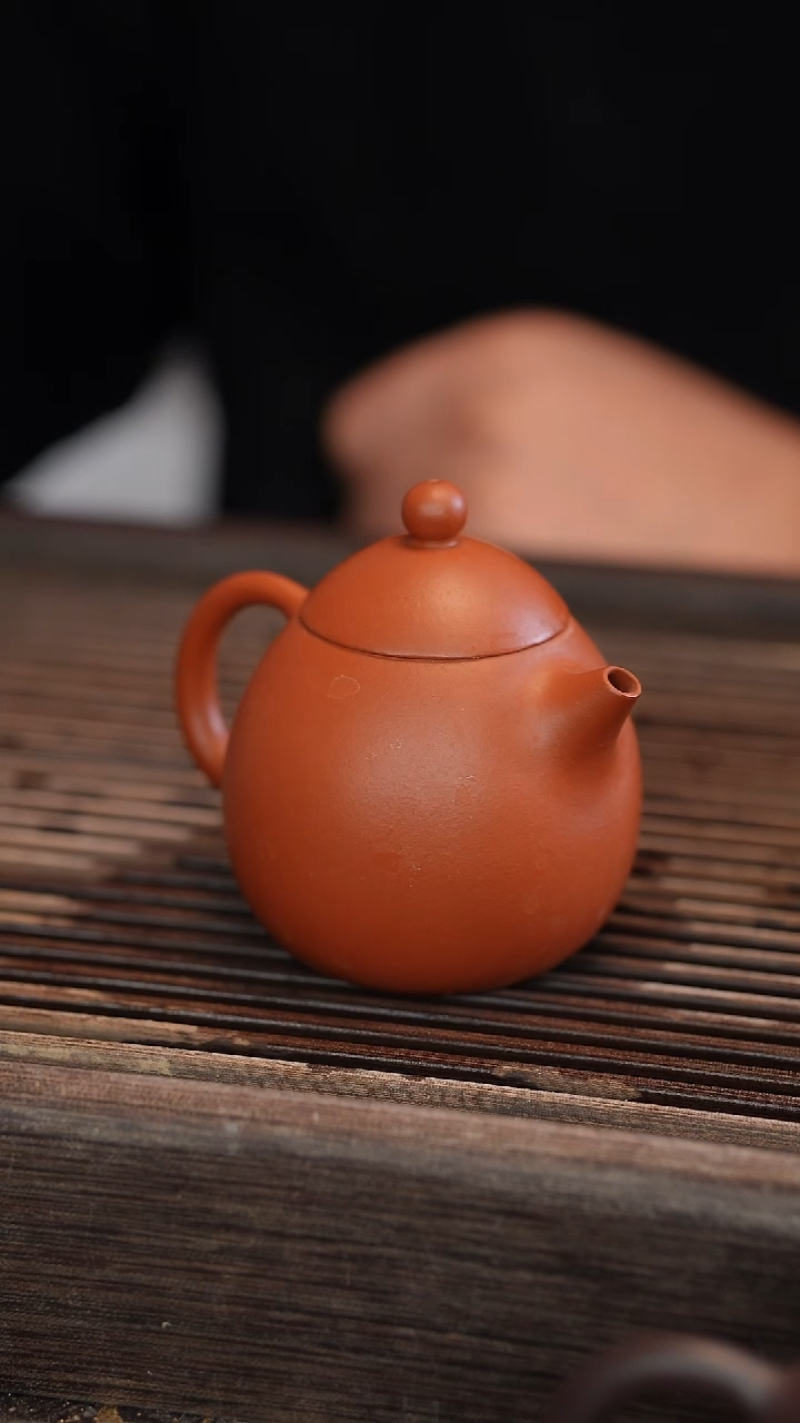 茶壶紫砂龙蛋 朱泥 半手工 130cc