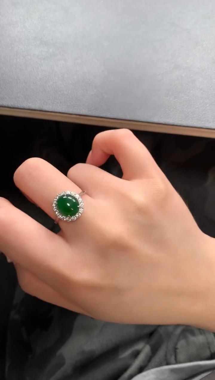 【闪购商品】翡翠戒指银S925镶嵌42141