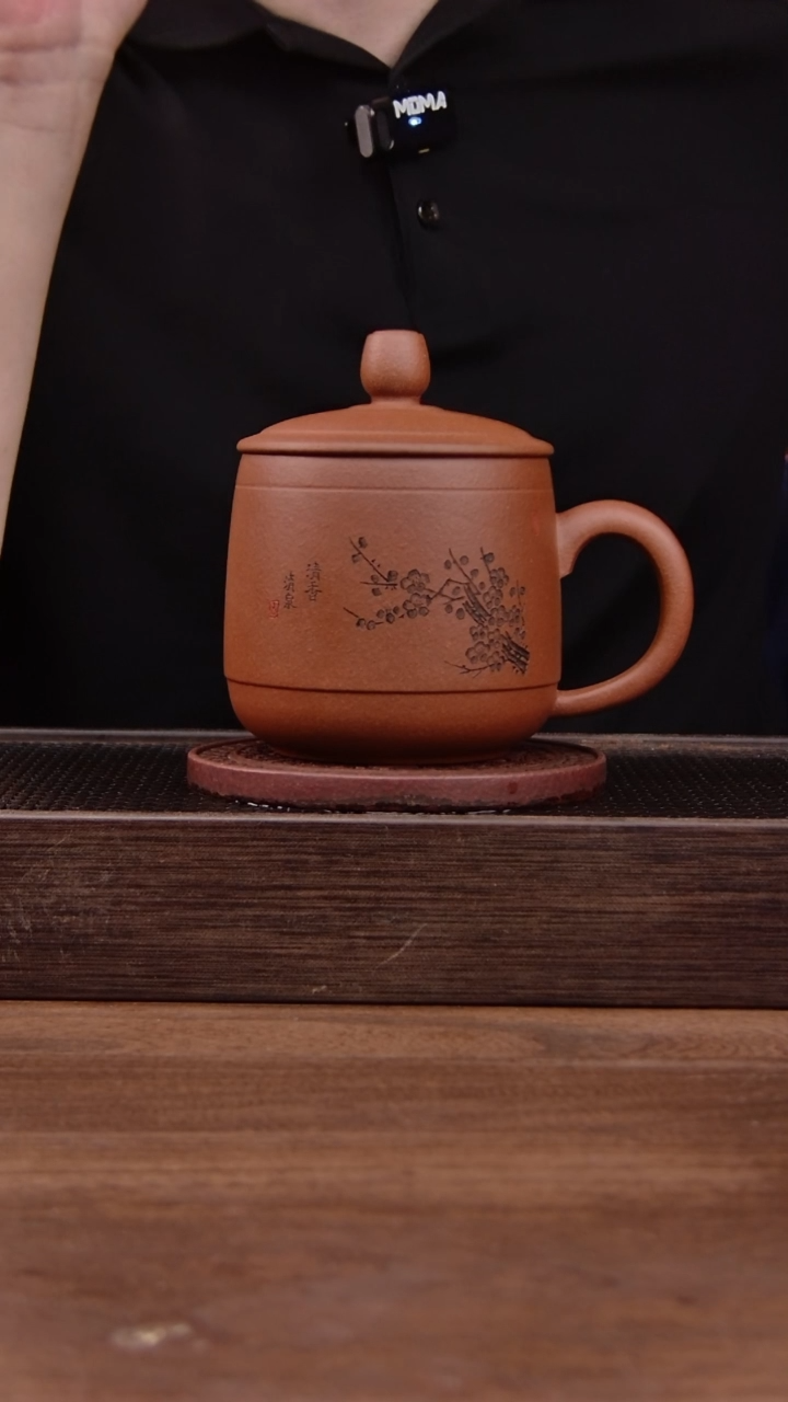 茶壶紫砂红清水梅花刻绘新款盖杯！！！