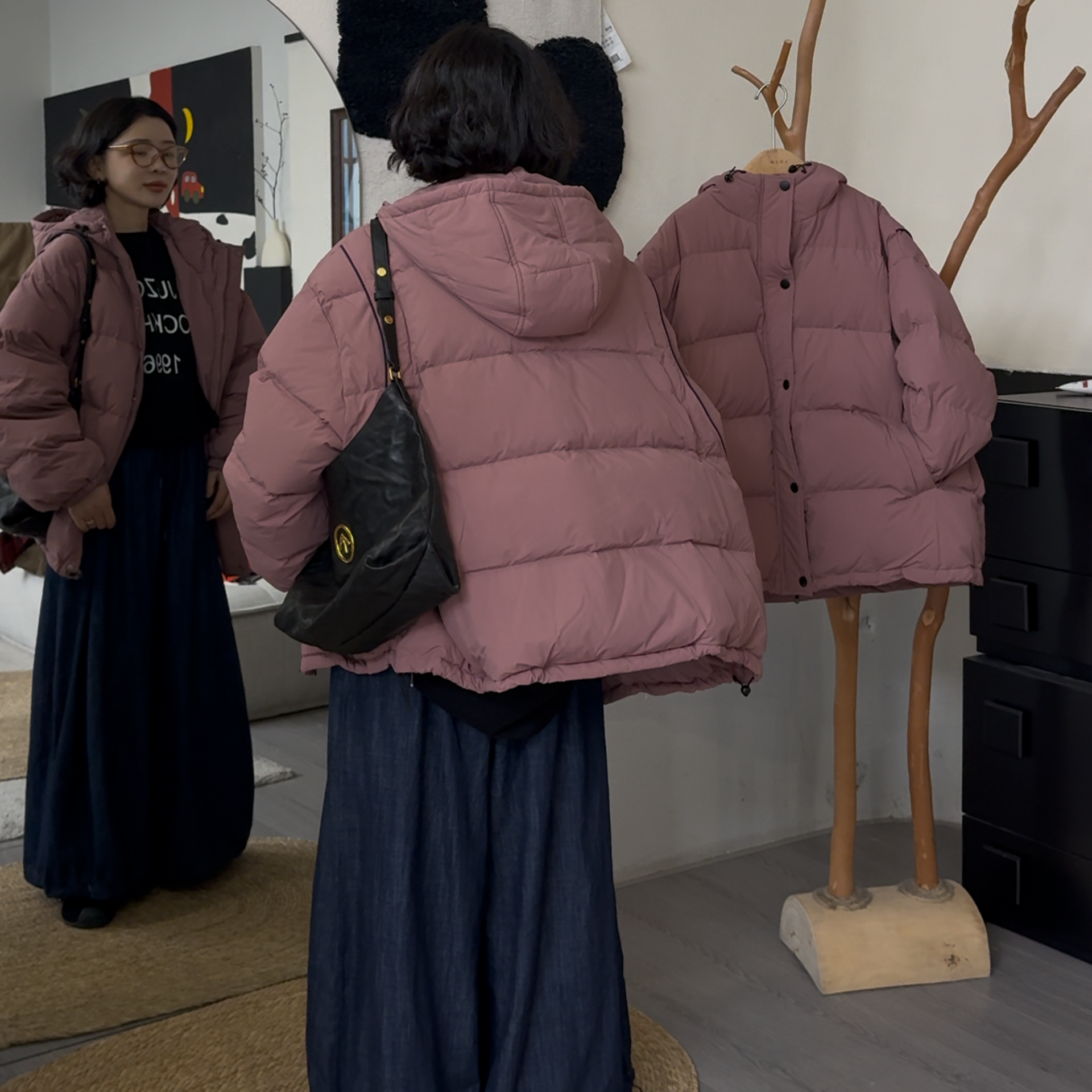 橘子罐头24新款加厚百搭休闲宽松韩版港风ins连帽羽绒服外套