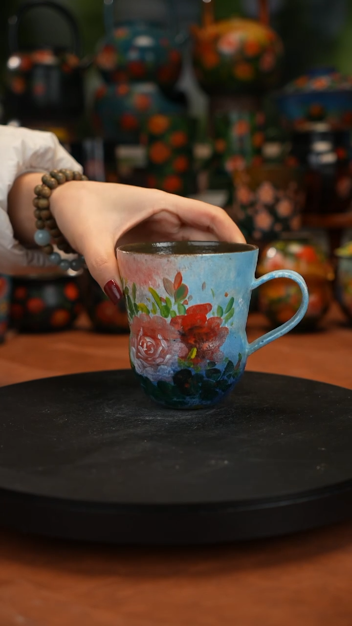 紫砂油画手绘釉下彩