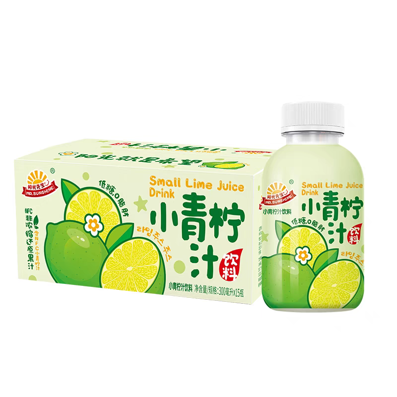 阳光先生 小青柠300ml瓶装NFC青柠檬汁夏日清爽饮料
