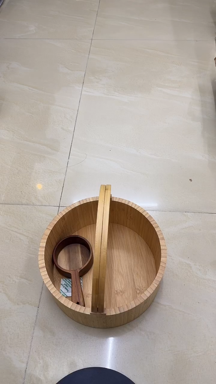 楠竹收纳桶全新木桶带量勺