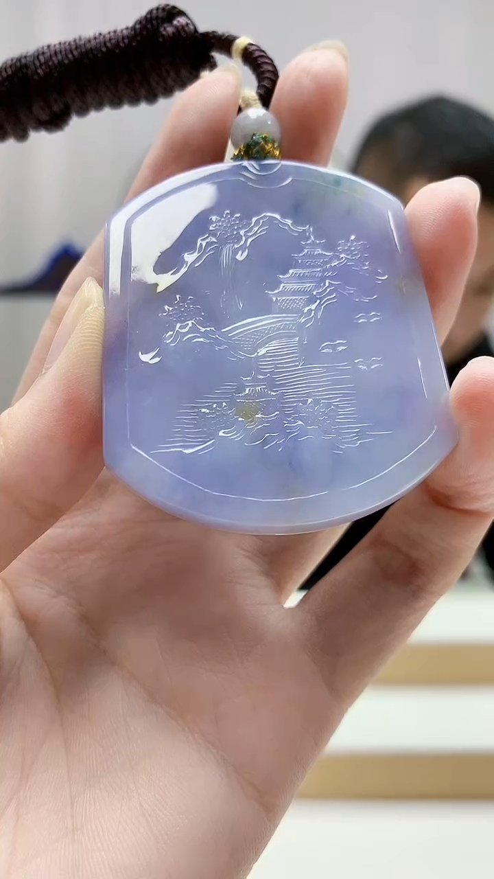 未镶嵌定制翡翠4898zm-毛货挂件119山水