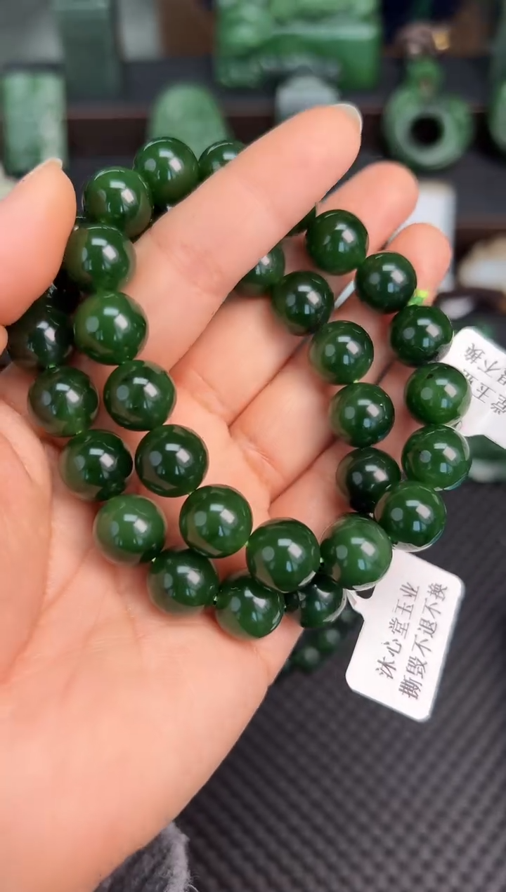 【闪购商品】和田玉手串未镶嵌手串约12毫米多样性拍一发一