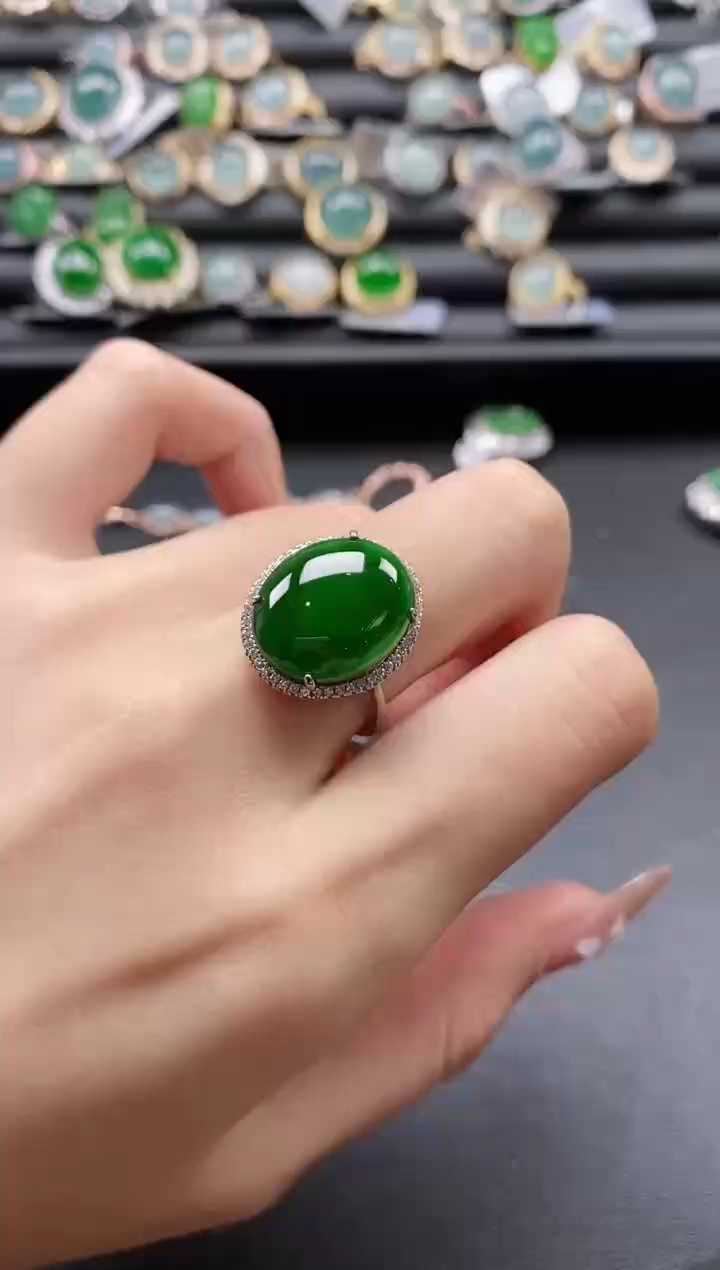 【闪购商品】翡翠戒指银S925镶嵌51151