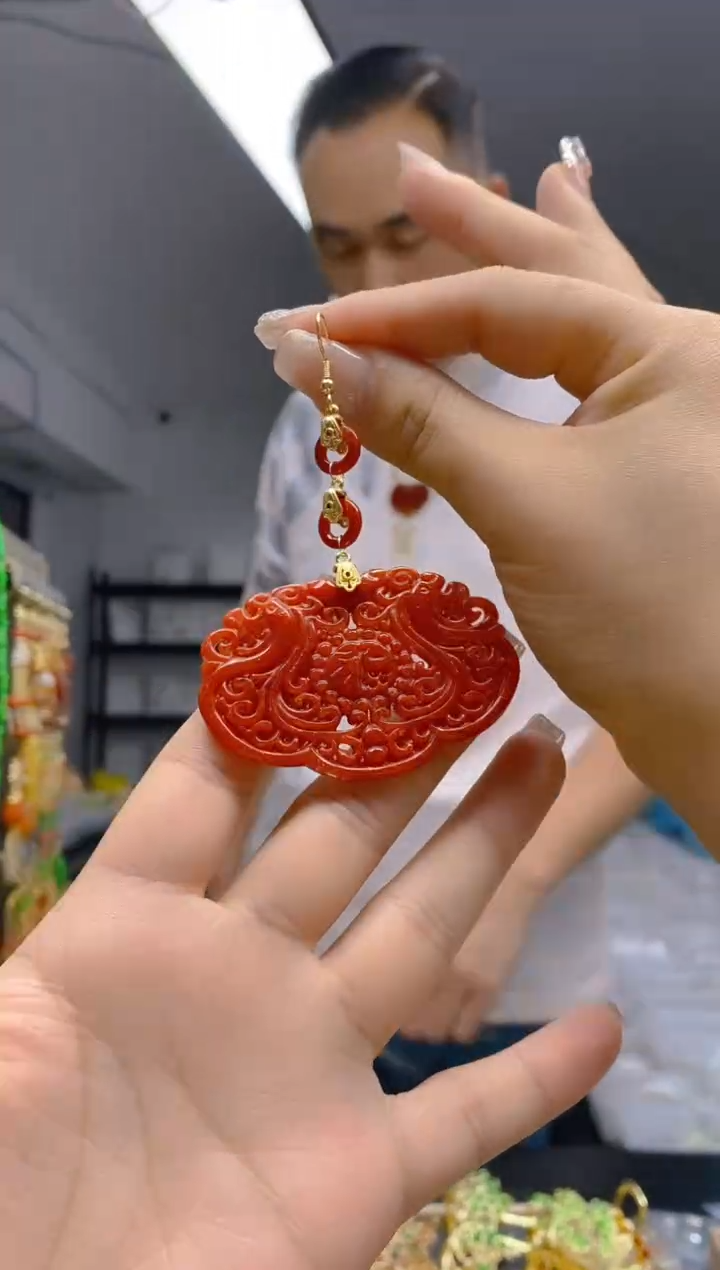 【闪购商品】翡翠耳饰合金65翡翠耳钩一个