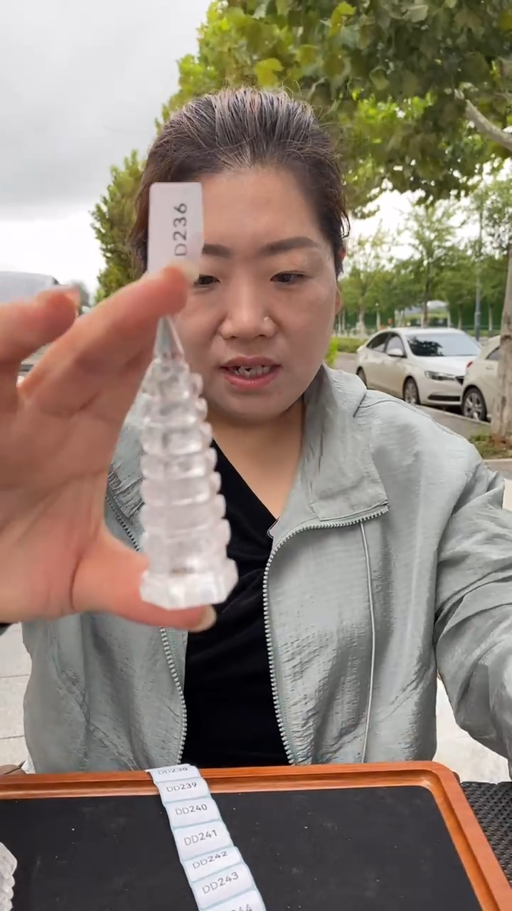 未镶嵌珠宝半成品水晶白水晶文昌塔D236