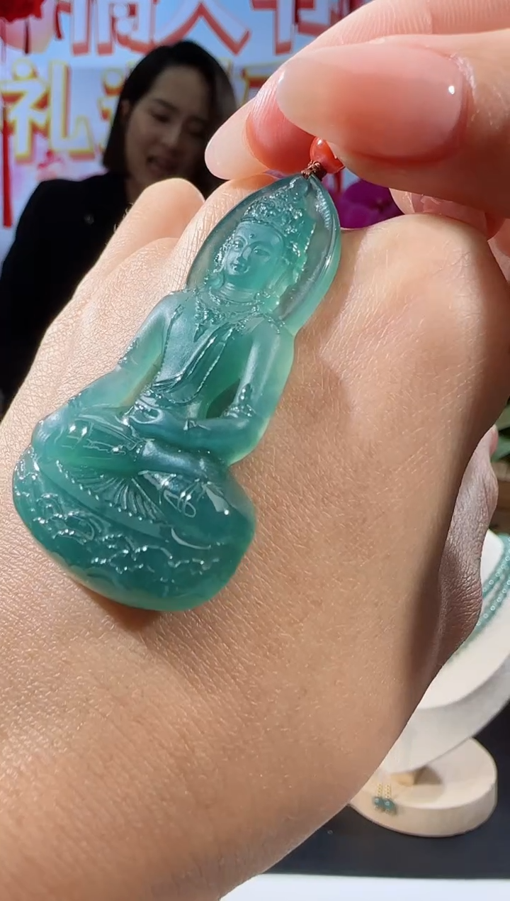 【闪购商品】翡翠吊坠(不含链)未镶嵌观音多样性发一