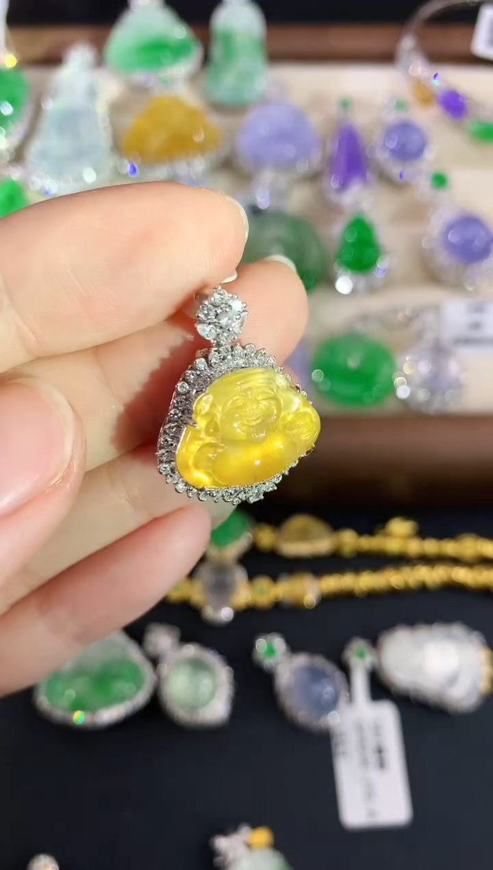 吊坠(不含链)18K金镶嵌翡翠248|16800