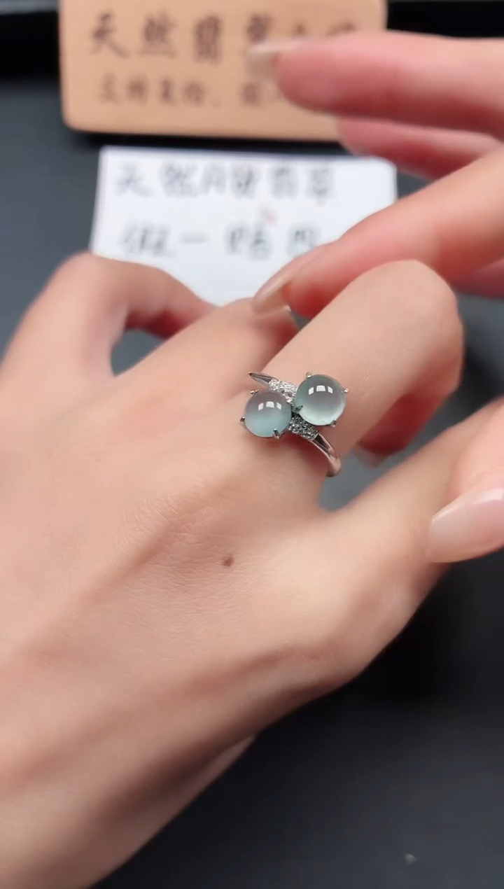 银S925镶嵌戒指翡翠111