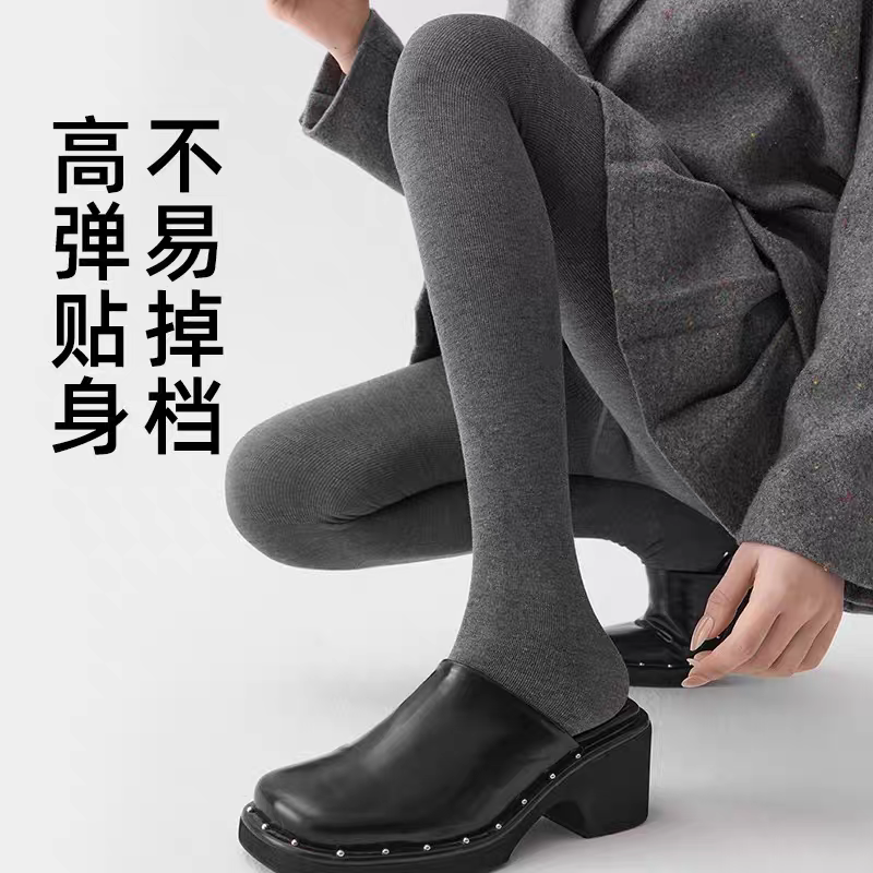 100克竖条纹压力打底裤显瘦塑型收腹连裤袜百搭款