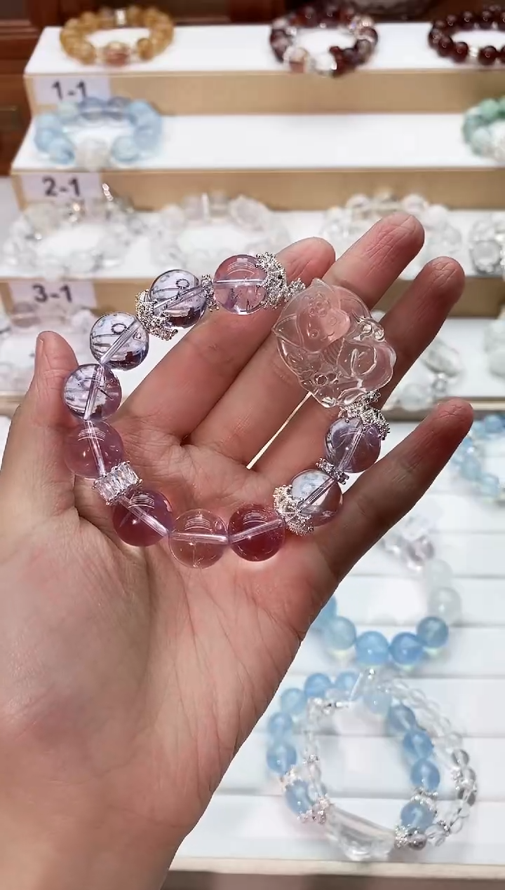 【闪购商品】水晶手串未镶嵌玻利维亚紫水搭狐牌