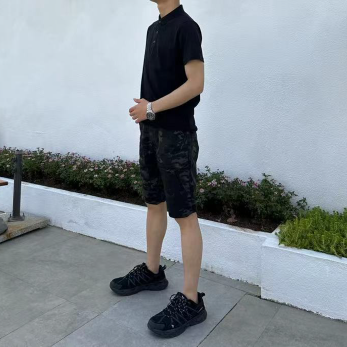 新品夏季薄款高弹力休闲工装裤短裤男士迷彩裤舒适宽松春夏透气