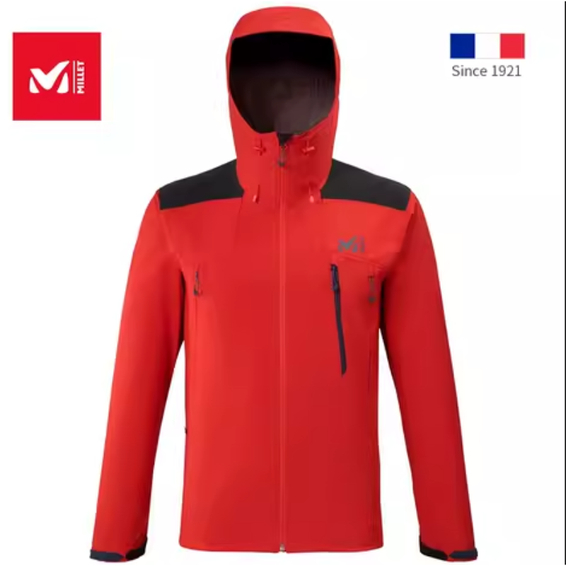 觅乐MILLET男款登山软壳衣3层防水防风透气冲锋衣MIV7842-9040