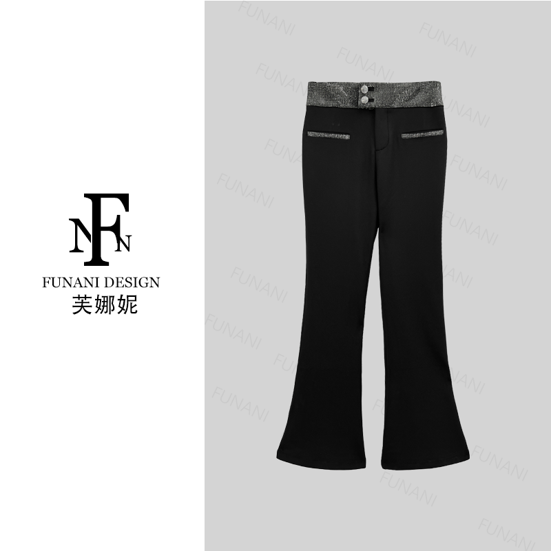 FNN【芙娜妮】秋冬新款小众设计气质显瘦名媛女装时尚裤子F2432505B