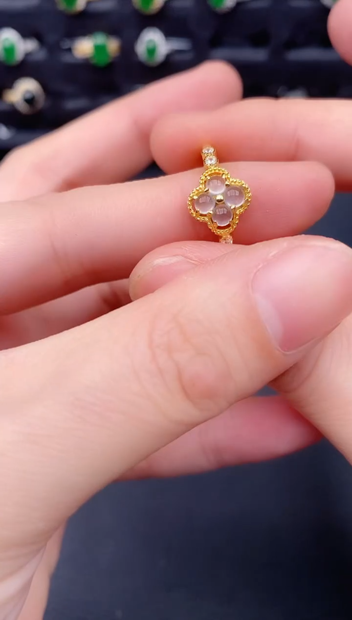 银S925镶嵌戒指翡翠天然a货翡翠98