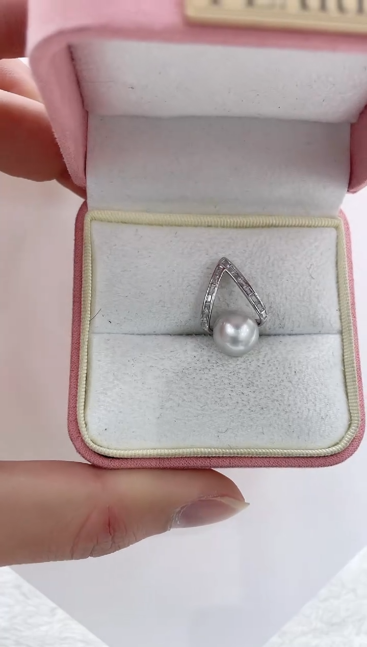 【闪购商品】海水珍珠吊坠(不含链)银S925镶嵌海水珍珠吊坠