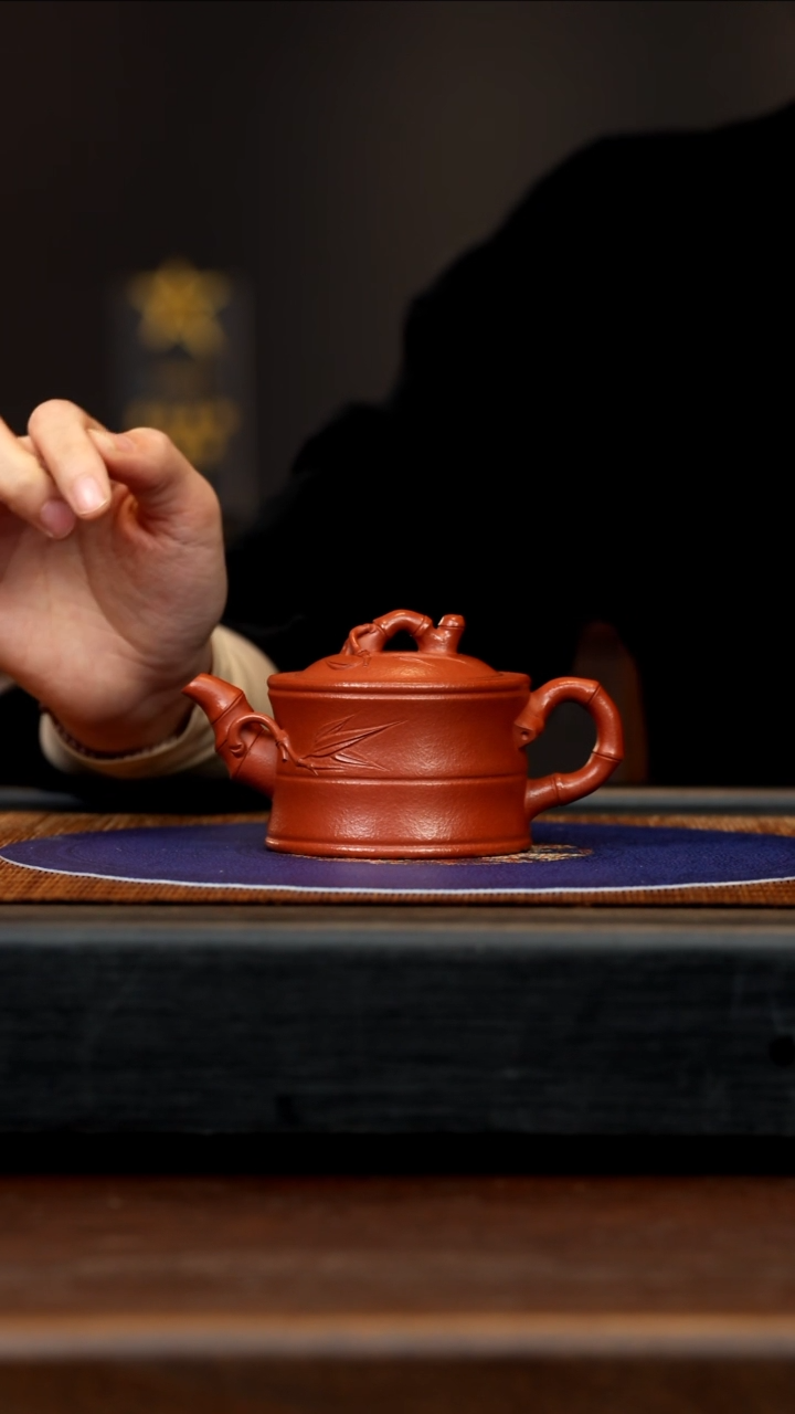 【闪购商品】紫砂茶壶ZXJ 大红泥 可心竹段 150cc