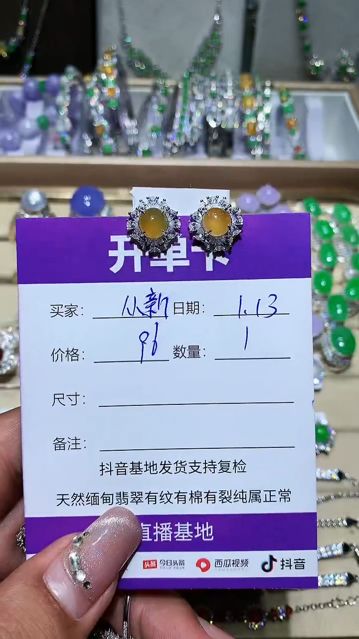 【闪购商品】翡翠耳饰未镶嵌 从新开始燕妮