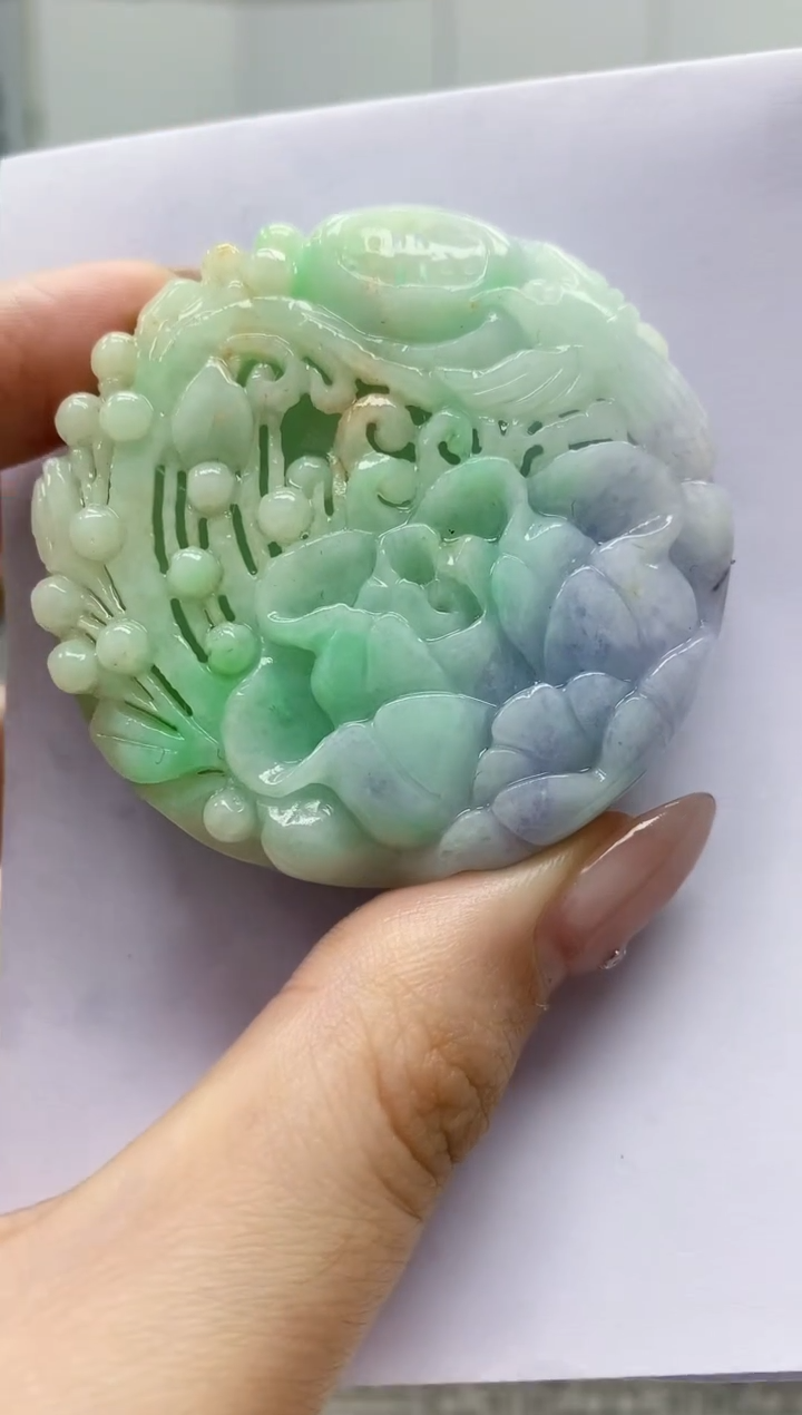 【闪购商品】定制翡翠未镶嵌5152jw-毛货挂件34