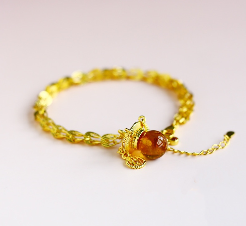 【壹壹专属】时尚精美高端轻奢蓝珀合金凤尾手链【CM12466】